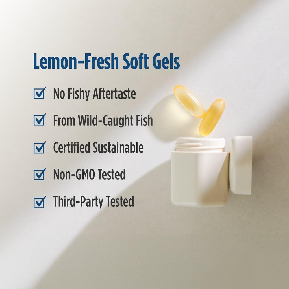 Nordic Naturals ProOmega 2000, Lemon Flavor - 120 Soft Gels - 2150 mg Omega-3 - Ultra High-Potency Fish Oil - EPA & DHA - Promotes Brain, Eye, Heart, & Immune Health - Non-GMO - 60 Servings Nordic Naturals Au supplements