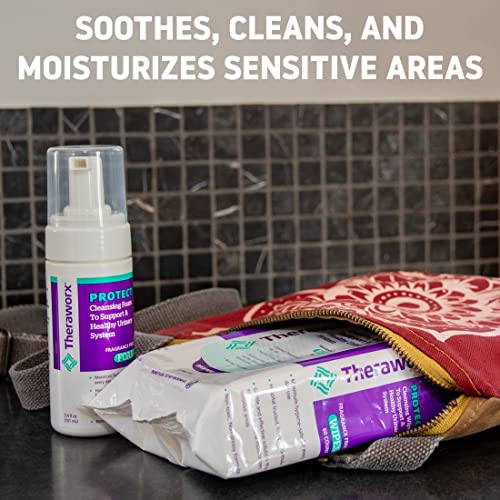Theraworx Protect U-Pak 60-Ct Wipes & Hygiene Foam 3.4 oz for Urinary Health (Pack of 1) THERAWORX PROTECT Au supplements