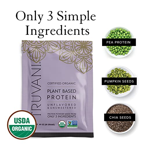 Truvani Organic Vegan Protein Powder Unflavored - 20g of Plant Based Protein, Organic Truvani Au supplements