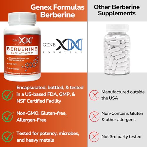 GENEX Berberine HCl 500mg (90 Capsules) | Powerful AMPK Activator, Supports Heart Genex Formulas Au supplements