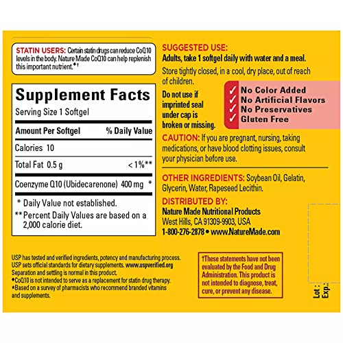 Nature Made CoQ10 400mg, Dietary Supplement for Heart Health Support, 40 Softgels Nature Made Au supplements