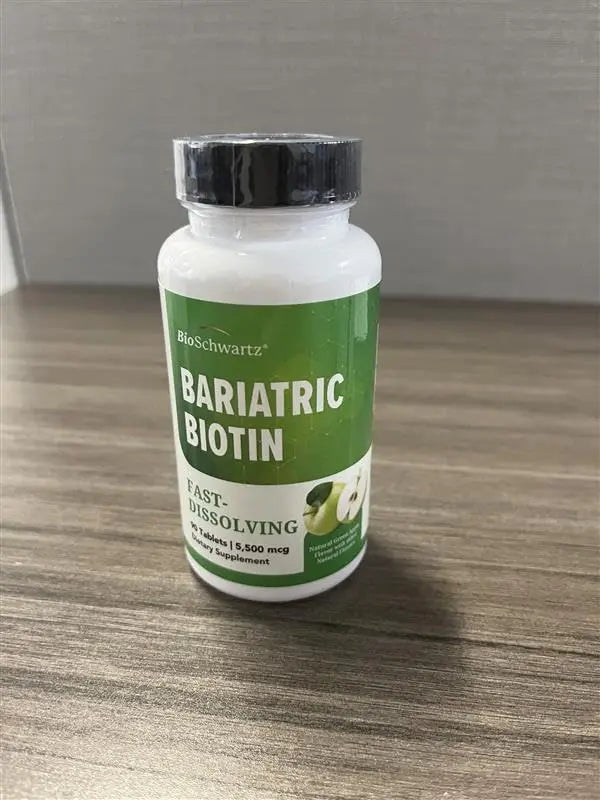 BioSchwartz Bariatric Biotin Chewable Tablets - 5500mcg Biotin per Serving - Green Apple Flavor, 3 Month Supply - Sugar-Free Hair Skin Nails Vitamins BioSchwartz Au supplements
