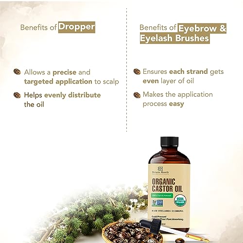 Botanic Hearth Castor Oil | USDA Certified Organic |100% Pure & Hexane Free | Cold Pressed | Growth Botanic Hearth Au supplements
