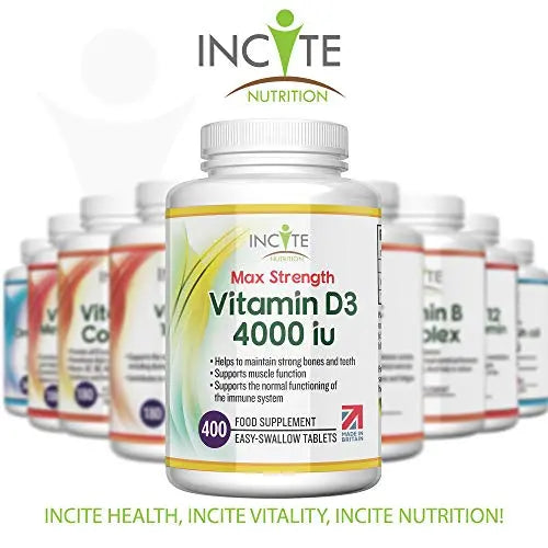 Vitamin D3 4000 iu - Vitamin D Tablets - 1 Year Supply Tablets - Vegetarian - Vitamin D Incite Nutrition Au supplements