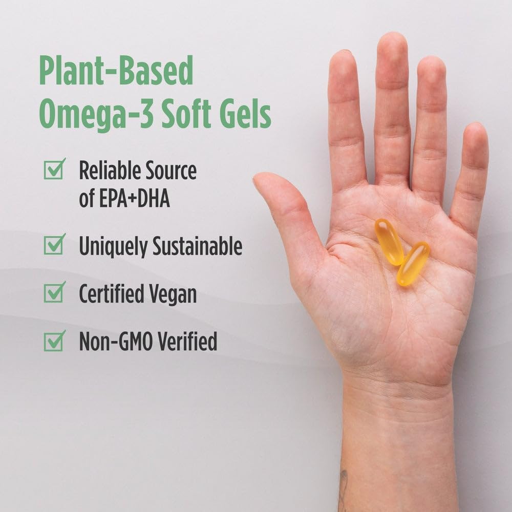 Nordic Naturals Plant Based Ultimate Omega, Lemon Flavor - 60 Vegetarian Soft Gels - 1210 mg Omega-3 - Vegan EPA and DHA - Supplement Made from Algae - Brain & Heart Support - Non-GMO - 30 Servings Nordic Naturals Au supplements