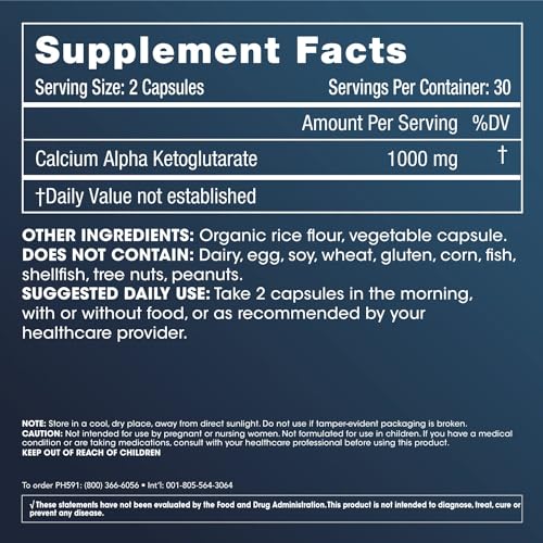ProHealth Calcium AKG Longevity (Alpha Ketoglutarate) (1,000 mg per 2 Capsule Serving ProHealth Au supplements