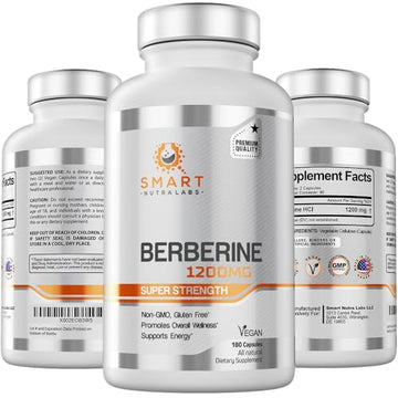Premium Berberine HCL 1200mg- 180 Vegan Capsules, 100% Pure Berberin Smart Nutra Labs Au supplements
