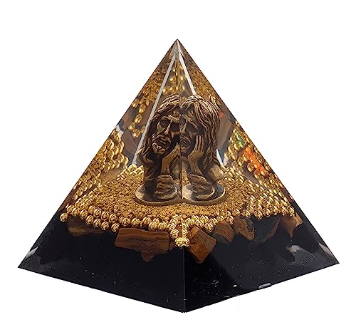 FENGSHUI-CAISHEN Mini Jesus Figurine in Healing Crystal Orgone Pyramid - Obsidian Tiger's Eye FENGSHUI-CAISHEN Au supplements