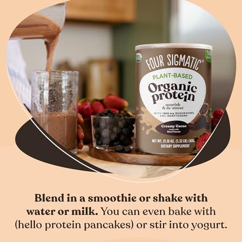 Four Sigmatic Organic Plant-Based Protein Powder Creamy Cacao Protein with Lion’s Mane Four Sigmatic Au supplements