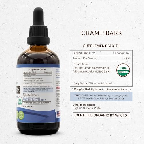 Secrets of the Tribe Cramp Bark USDA Organic | Alcohol-Free Extract, High-Potency Herbal Drops Secrets of the Tribe Au supplements