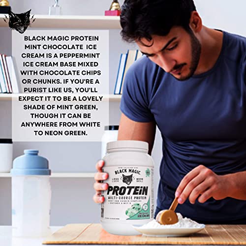 Worldwide Nutrition Bundle, 2 Items: Black Magic Multi-Source Protein Powder - Whey, Egg Albumin Enzymes, Micellar Casein & MCTs - Muscle Mass Gaining - Mint Chocolate Flavor - 2 LB and Keychain Worldwide Nutrition Au supplements