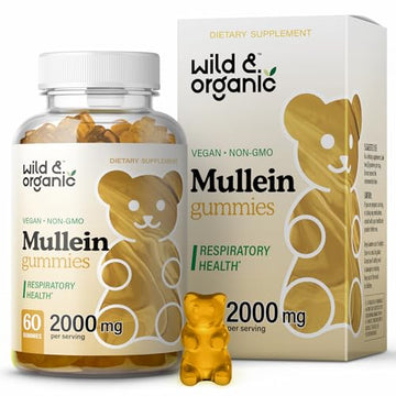 Wild & Organic Mullein Gummies - Daily Dietary Supplement for Respiratory, Digestive Wild & Organic Au supplements