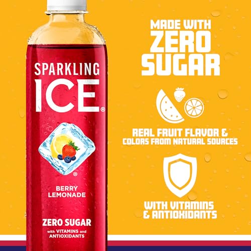 Sparkling Ice, Berry Lemonade Sparkling Water, Zero Sugar Flavored Water, with Vitamins Sparkling ICE Au supplements