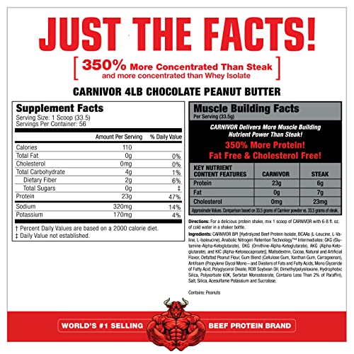 MuscleMeds Carnivor Beef Protein Isolate Powder, Chocolate Peanut Butter, 4.14 Pound MuscleMeds Au supplements