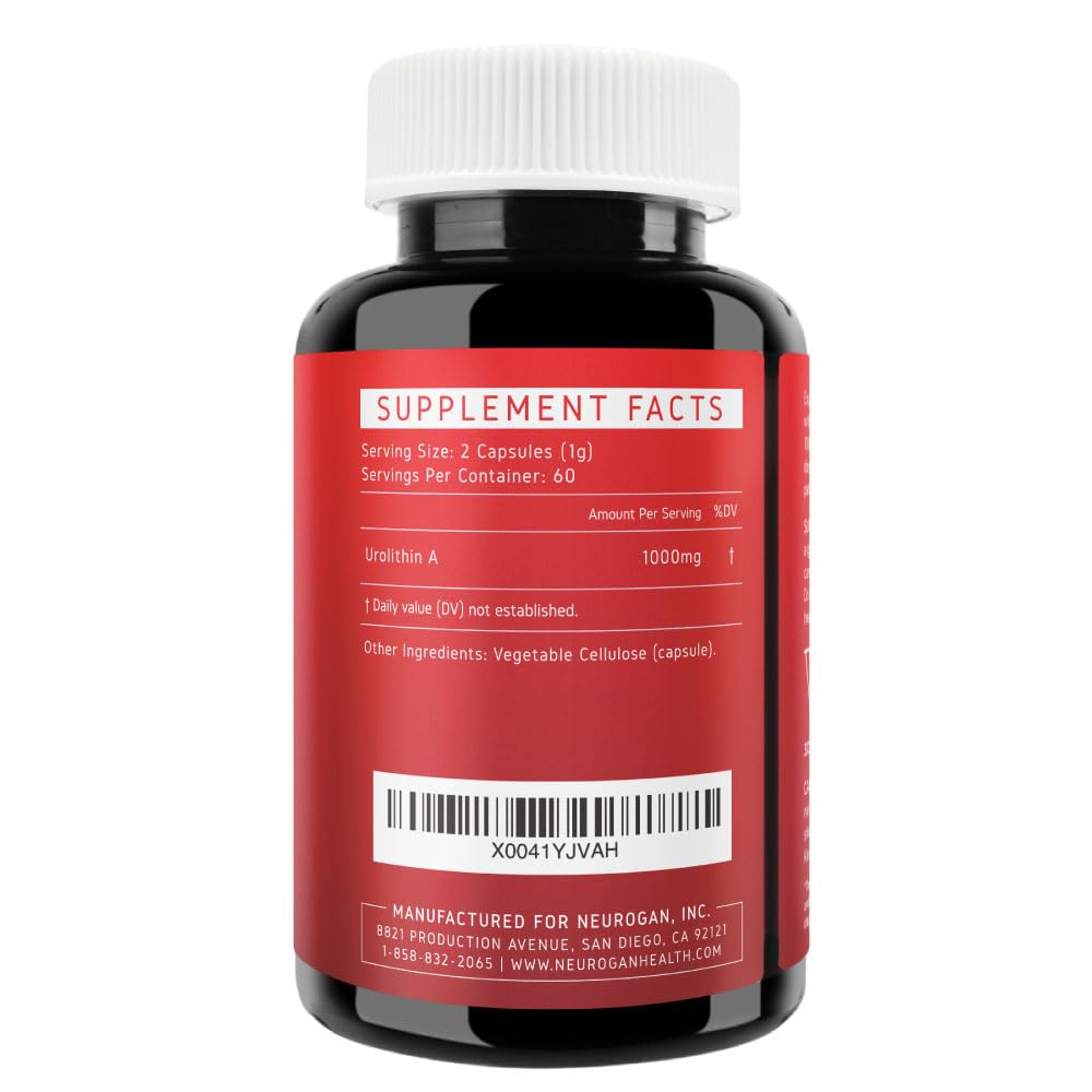 Neurogan Urolithin A PRO Capsules - 1000mg, 120 Ct - Advanced Cellular Health, Post Biotic Supplements - Ultra Micronized Urolithin A Supplement, Sourced from Pomegranate Extract Neurogan Au supplements