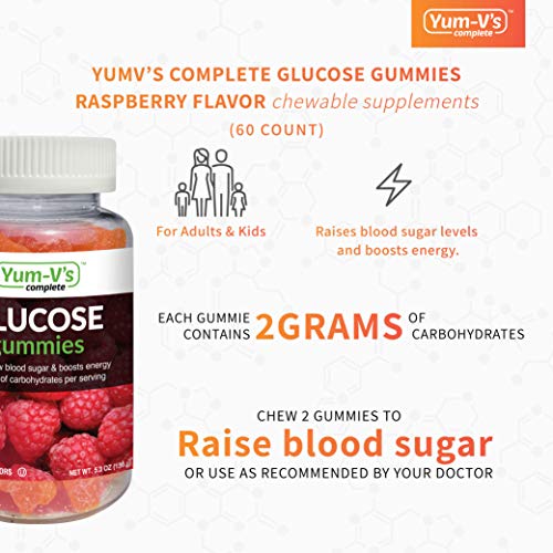 YumVs Complete Glucose Gummies, Raspberry Flavor, (60 Ct); Chewable YUM-V'S Au supplements
