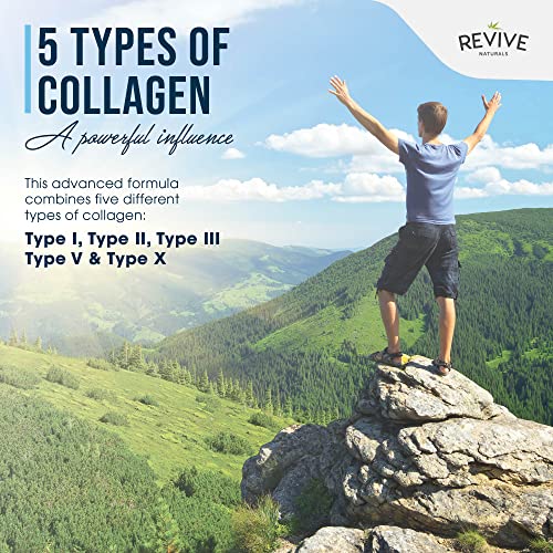 Multi Collagen Protein Capsules - Types I, II, III, V & X - Hydrolysed Grass Fed Bovine, Wild Caught Marine Revive Naturals Au supplements
