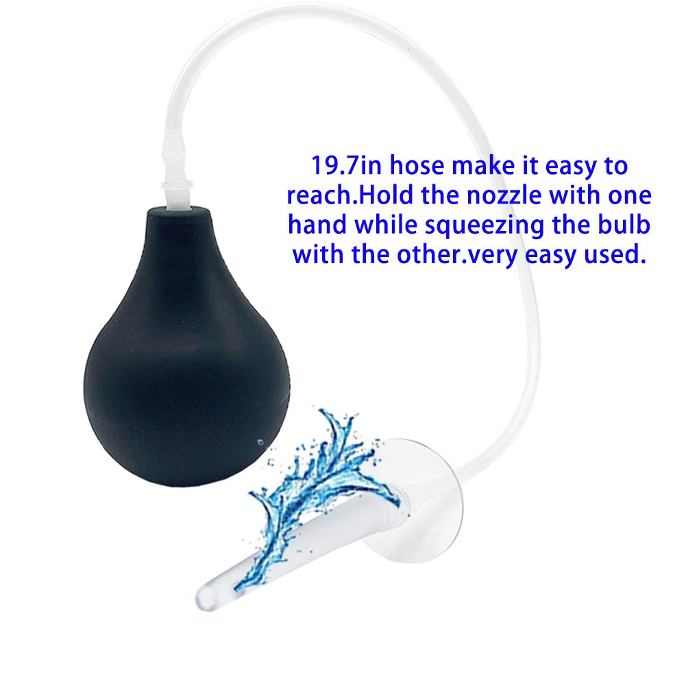 GNEGKLEAN Black Silicone Enema Bulb Kit 7.6oz Clean Anal Douche for Men Women with 19.7in GNEGKLEAN Au supplements