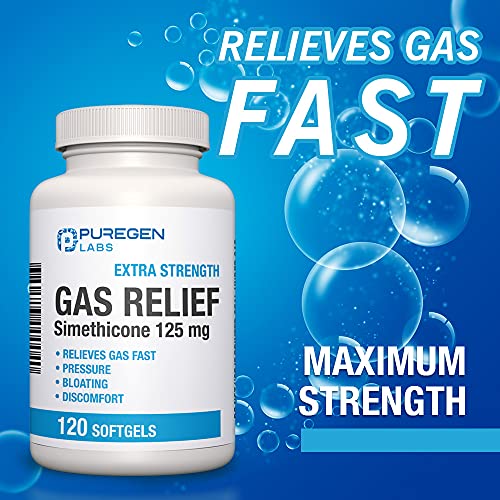 P Puregen Labs Extra Strength Gas Relief Softgels with Simethicone 125 mg P Puregen Labs Au supplements