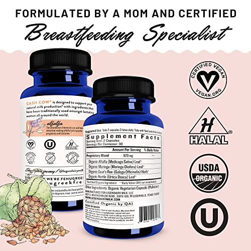 Legendairy Milk Cash Cow Lactation Supplement, Moringa, Alfalfa, and Goat's Rue Legendairy Milk Au supplements