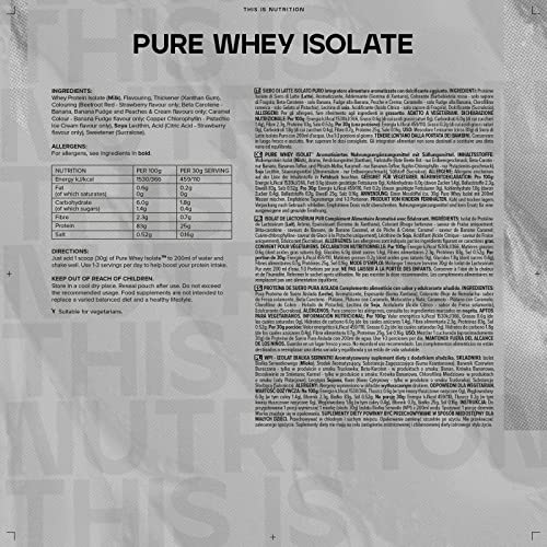 Bulk Pure Whey Protein Isolate, Protein Powder Shake, Banana, 500 g, Packaging May Vary Bulk Au supplements