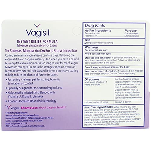 Vagisil Medicated Anti-Itch Creme Maximum Strength - 1oz, Pack of 6 Vagisil Au supplements