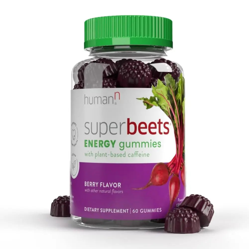 humanN SuperBeets Energy Gummies - Quick Energy & Mental Focus - Help Increase Nitric humanN uk supplements