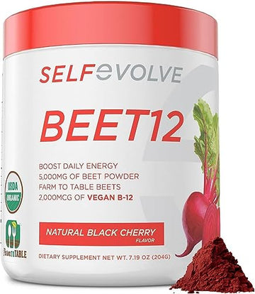 selfevolve Beet12 - Organic Beet Root Powder Enhanced with Vitamin B12, Nitric Oxide Booster selfevolve Au supplements