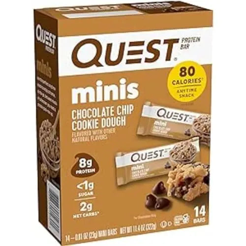 Quest Nutrition Mini Chocolate Chip Cookie Dough Protein Bars, High Protein, Low Carb Quest NutritionAU supplements