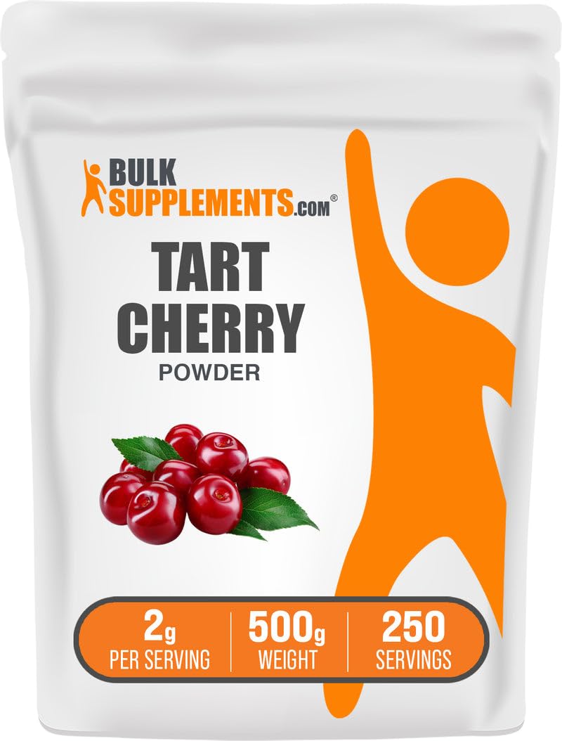 BulkSupplements.com Tart Cherry Powder - Fruit Powder, Tart Cherry Supplements - Antioxidant Source, Gluten Free & No Added Sugar, 2g per Serving, 500g (1.1 lbs) (Pack of 1) BulkSupplements Au supplements