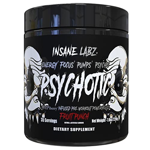 Insane Labz Psychotic Black Edition Mid Stimulant Pre Workout Powder, Energy Focus Insane Labz Au supplements