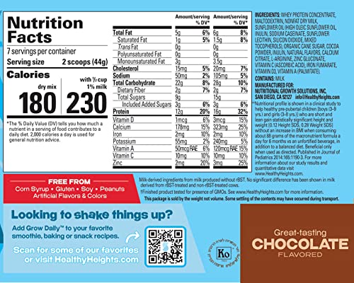 Grow Daily 3+ Shake Mix 7-serving Canister by Healthy Heights - Protein Powder Healthy Height Au supplements