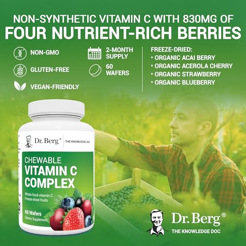 Dr. Berg's Vitamin C Complex Whole Food (60 Chewable) 100% Natural Vitamin C from Dr. Berg Nutritionals Au supplements