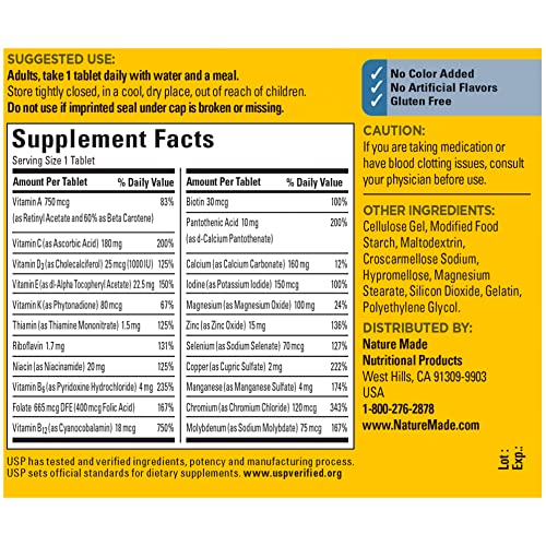 Nature Made Multivitamin For Him with No Iron, Mens Multivitamins for Daily Nutritional Nature Made Au supplements