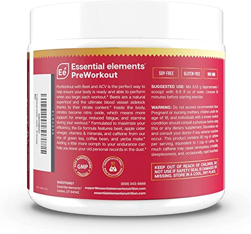 Essential Elements PreWorkout Powder with Beet Root & ACV | Superfood Energy Supplement Essential Elements Au supplements