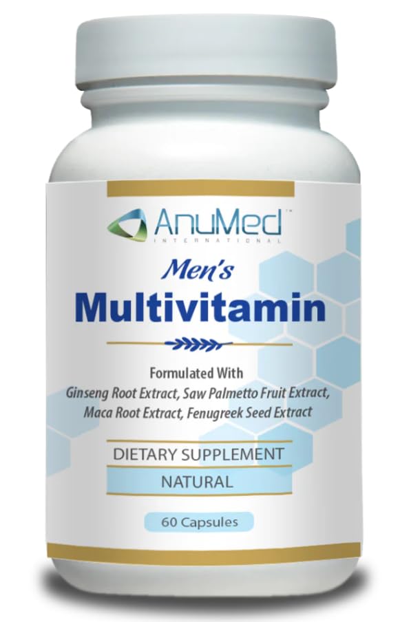Men’s Multivitamin Supplement – Daily Energy, Immune & Heart Support – with Zinc, Magnesium, B12, CoQ10, Turmeric, Ginseng & More – 60 Vegetable Capsules – AnuMed AnuMed International Au supplements