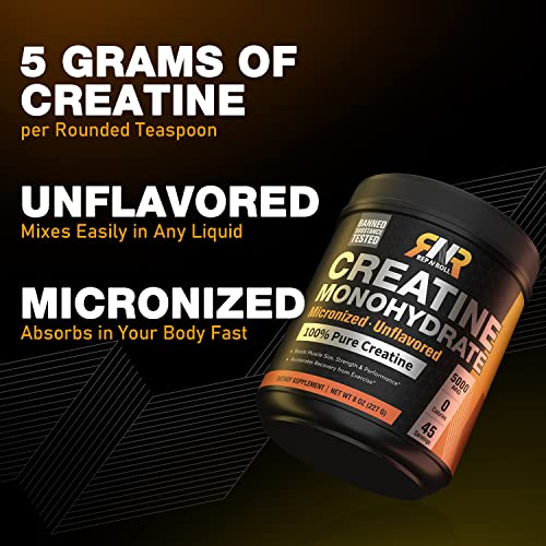 Rep N Roll Micronized Creatine Powder, 45 Serv., Creatine Monohydrate 5000 MG Rep N Roll Au supplements