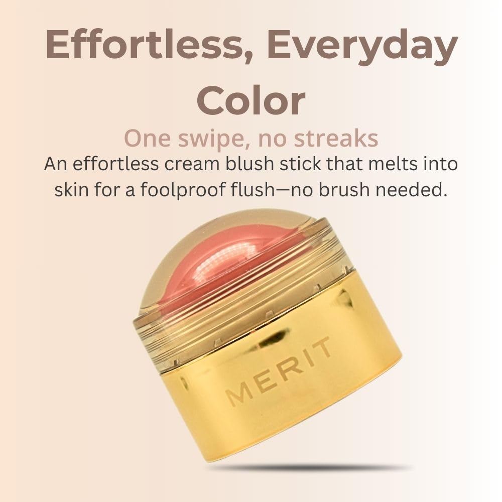 MERIT Flush Balm Cream Blush – Lusitano Soft Peach | Hydrating Radiant Cheek & Lip Tint Stick with Vitamin E | Lightweight, Buildable, Vegan & Cruelty-Free Blush Merit Au supplements