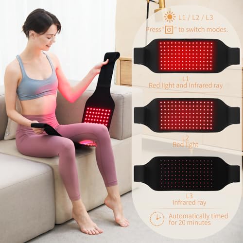 SUNNYOUNG Red Light Therapy Belt, Infrared Light Therapy Wrap Muscle Relaxing Belt with 120 LED Lights sunnyoung Au supplements