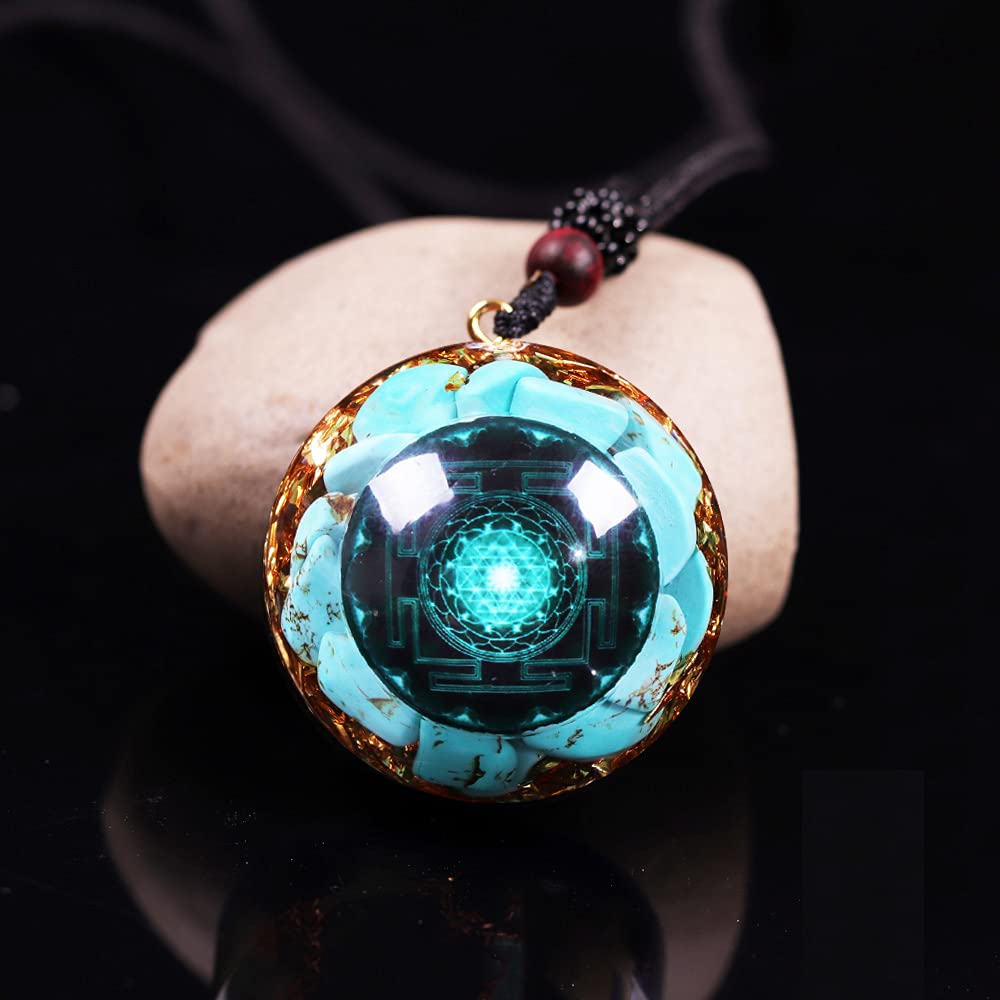 Day Day Up Turquoise Orgonite Pendant Healing Crystal jewelry Orgone Yoga Necklace Reiki Spiritual Day Day Up Au supplements