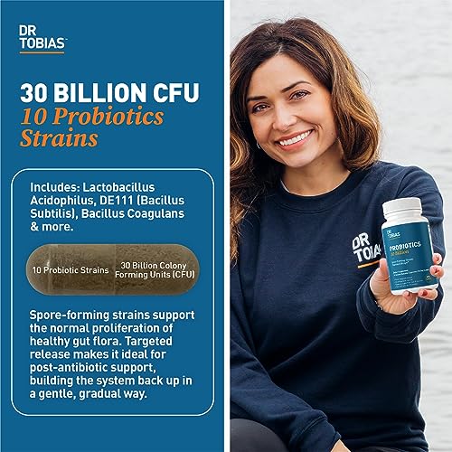 Dr. Tobias Probiotics 30 Billion, 10 Strains, 30 Billion CFU's, Targeted Release Probiotics Dr. Tobias Au supplements