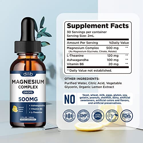 (2 Pack) Magnesium Glycinate, Citrate, Malate Liquid Drops-Triple Magnesium Complex dilib Au supplements