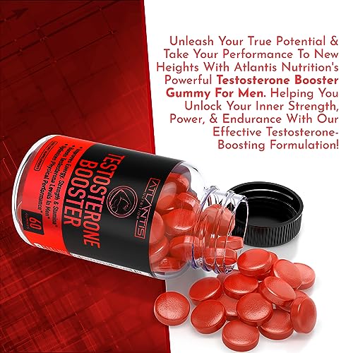 Testosterone Booster For Men Gummies - Enhances Strength & Stamina - Optimizes Physical Atlantis Nutrition Au supplements