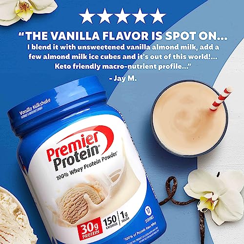Premier Protein Powder, Vanilla Milkshake, 30g Protein, 1g Sugar, 100% Whey Protein Premier Protein Au supplements