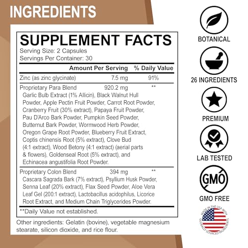 Colon Cleanse Pills Body Detox - Intestinal Guard Cleanser for Stomach - Natural Weight DR. BO Au supplements