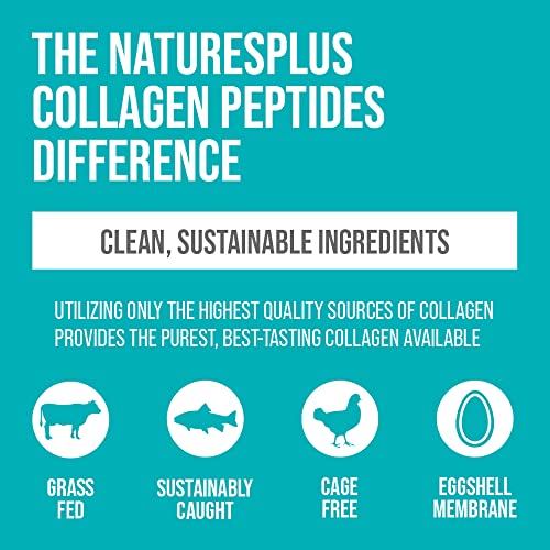 NaturesPlus Collagen Peptides Capsules - Premium Hydrolysed Collagen Supplement Type I, II, III, IV, V and X - Non-GMO, Gluten Free - 90 Capsules Nature's Plus Au supplements