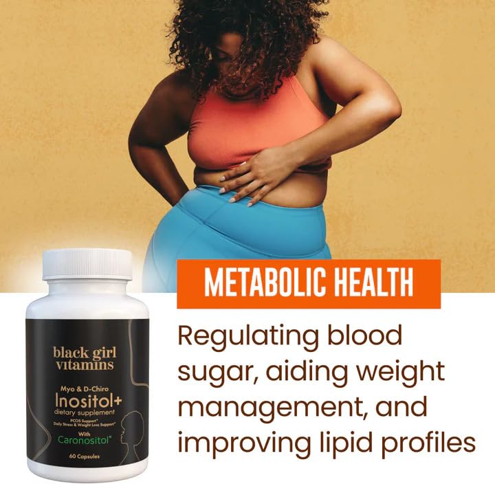 Black Girl Vitamins Inositol Supplement, 2000mg Myo + 50mg D-Chiro, Vegan Capsules to Support Hormone Balance, Healthy Ovarian & Menstrual Wellness, 60 Count Black Girl Vitamins Au supplements