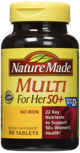 Nature Made Multi For Her 50+ Vitamin & Mineral Tabs, 90 ct (Pack of 2) Packaging May Nature Made Au supplements