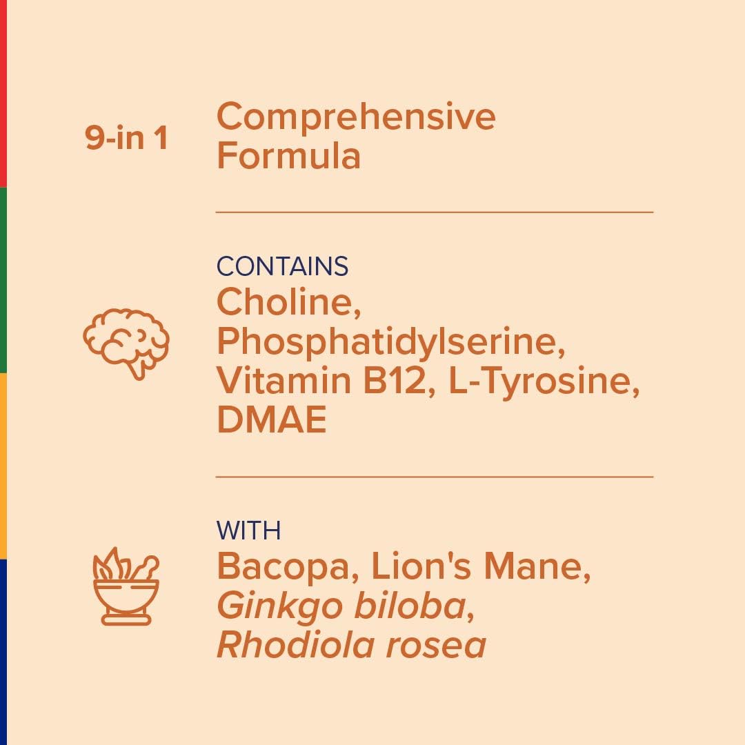 Stop Aging Now - Brain Supplement Complex - with Ginkgo Biloba, Lion's Mane, Bacopa, and DMAE - 60 Vegetarian Capsules - Advanced Blend Stop Aging Now Au supplements