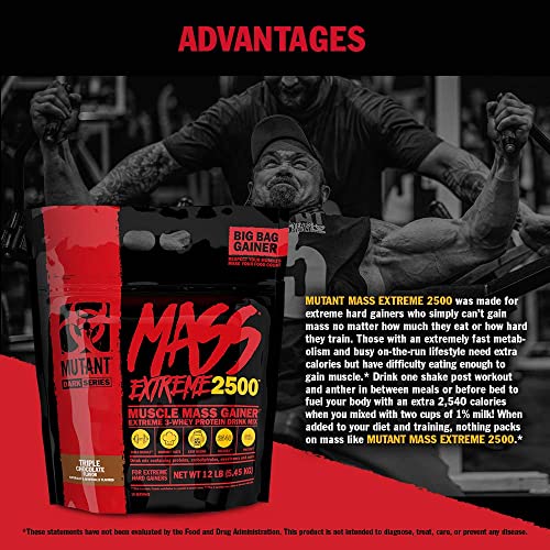 Mutant Mass Extreme Gainer Whey Protein Powder, Build Muscle Size & Strength with High-Density Clean Calories Mutant Au supplements